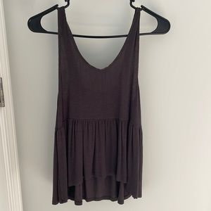 AE Soft & Sexy Rib Peplum Tank Grey Small